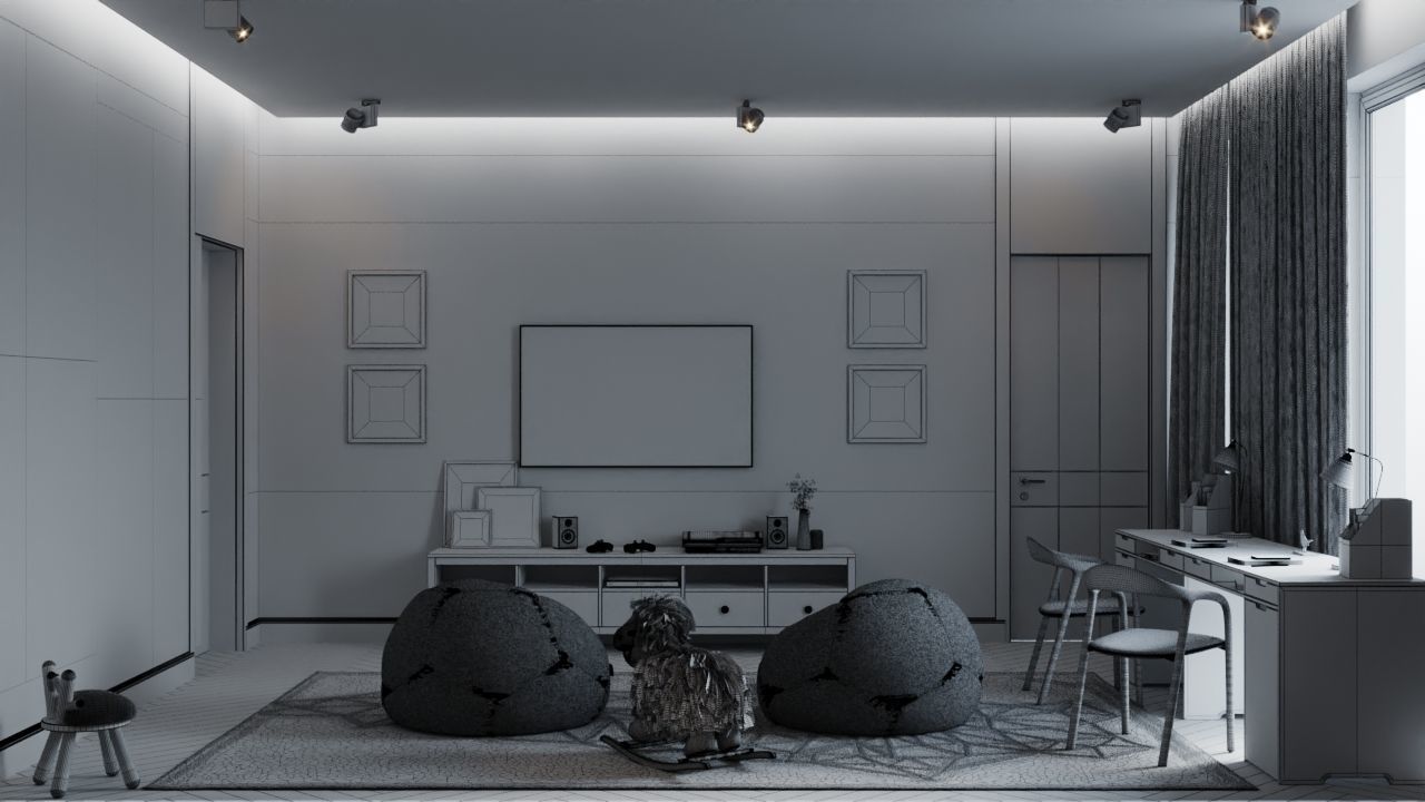 Kids Bedroom Interior 3D Scene in 3ds Max Corona Renderer 3D model_6