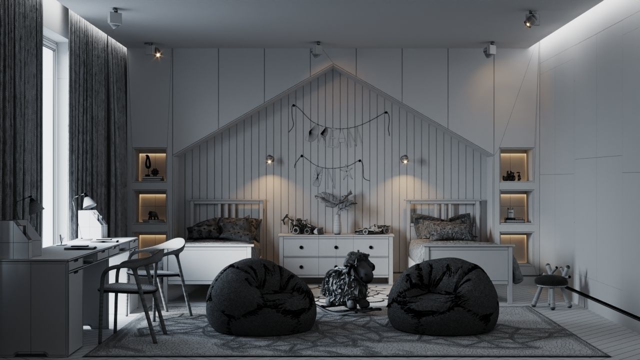 Kids Bedroom Interior 3D Scene in 3ds Max Corona Renderer 3D model_5