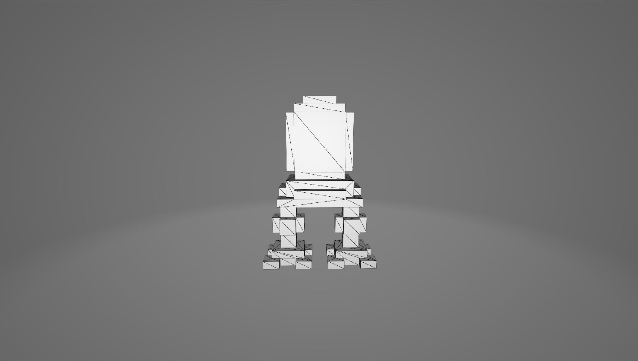 Voxel Robot Free low-poly 3D model_4