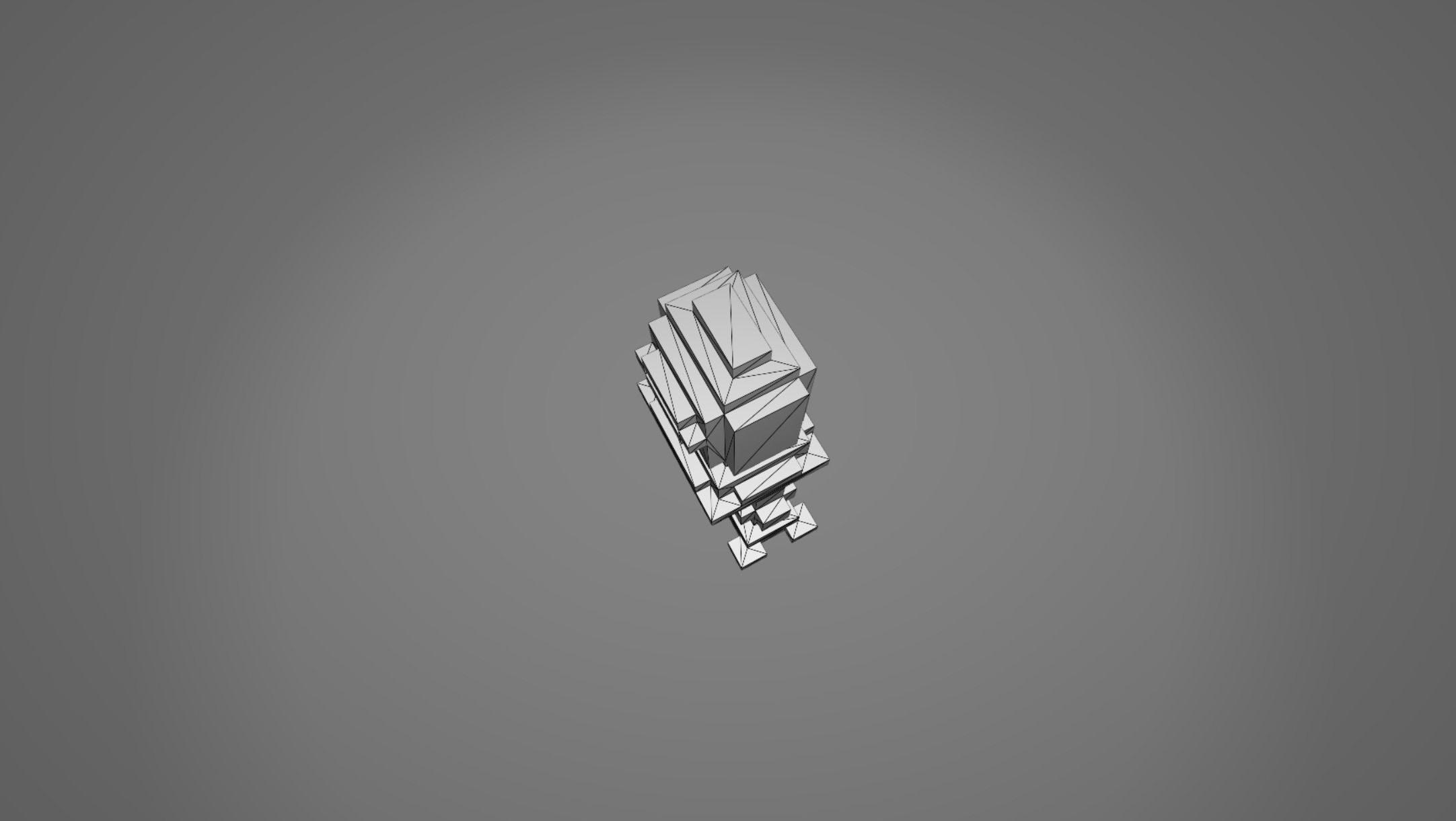 Voxel Robot Free low-poly 3D model_5