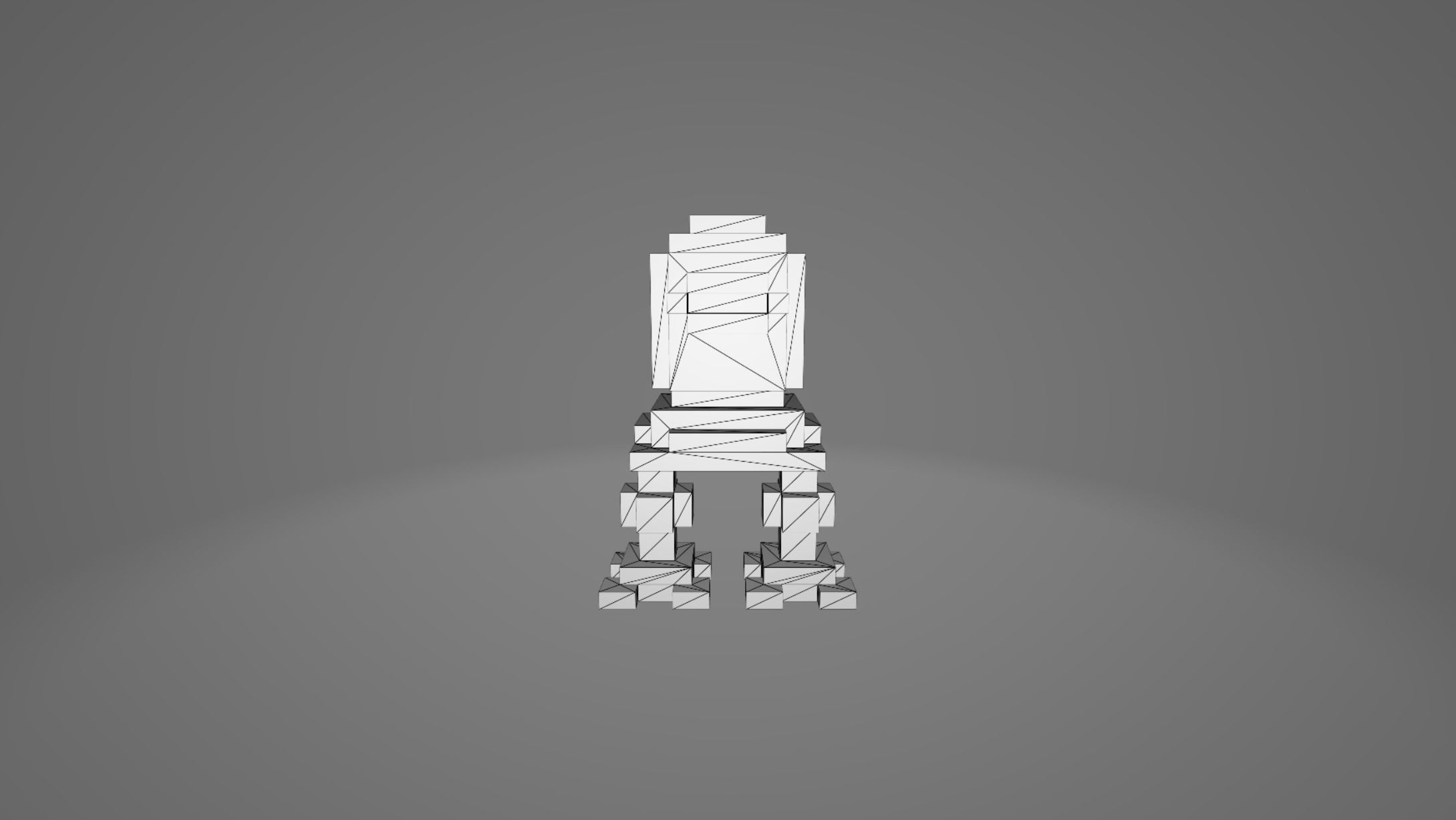 Voxel Robot Free low-poly 3D model_3