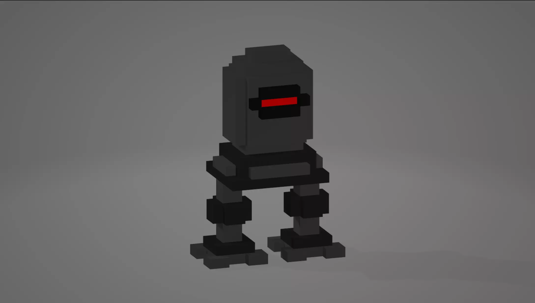 Voxel Robot Free low-poly 3D model_0