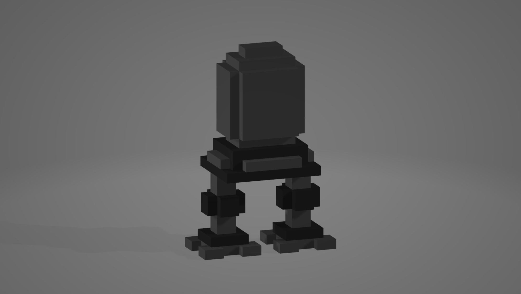 Voxel Robot Free low-poly 3D model_1