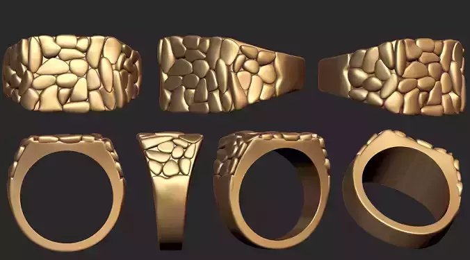 Plain Gold Nugget Ring 2 