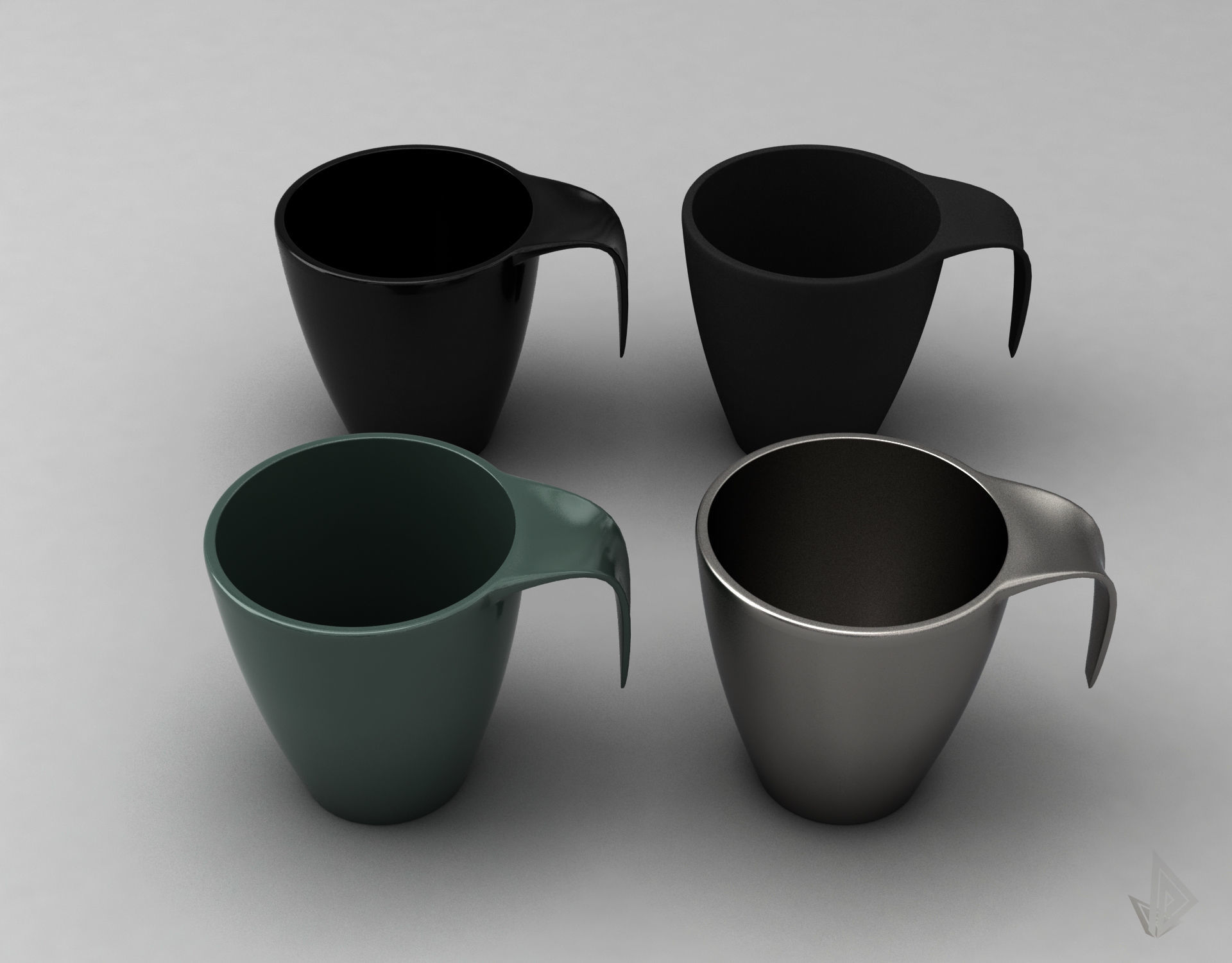 CUP---009 cup with handle 3D print model_2