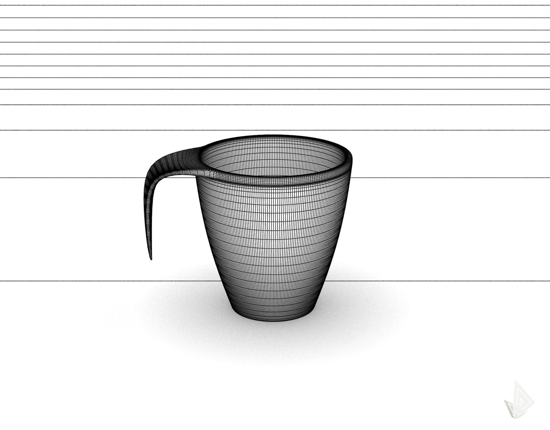 CUP---009 cup with handle 3D print model_33