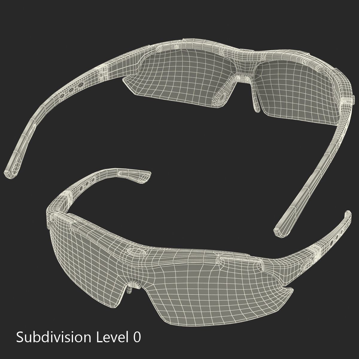 Sport Glasses Black 3D model_15