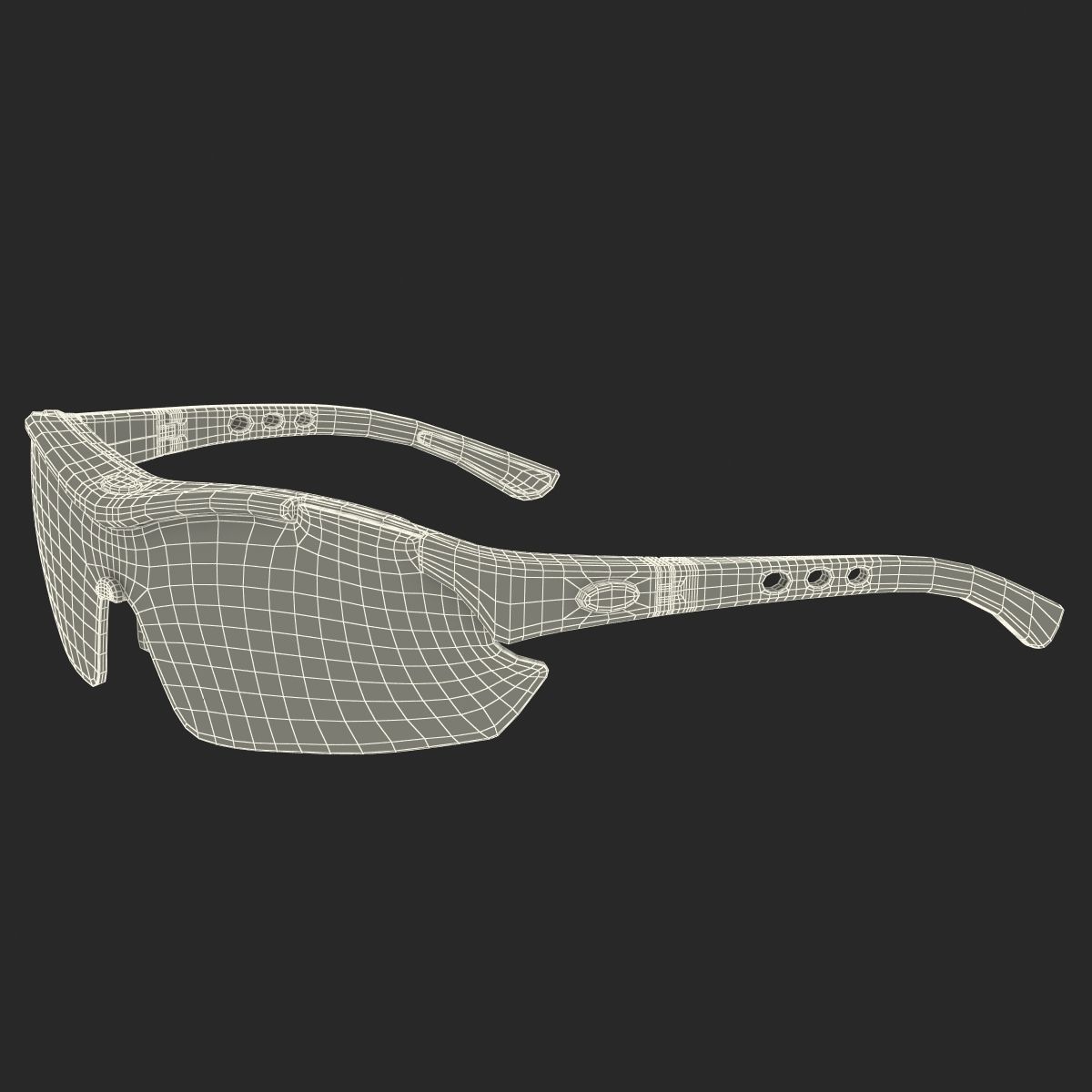Sport Glasses Black 3D model_22