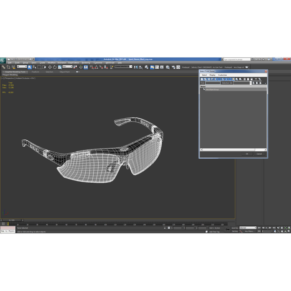 Sport Glasses Black 3D model_19