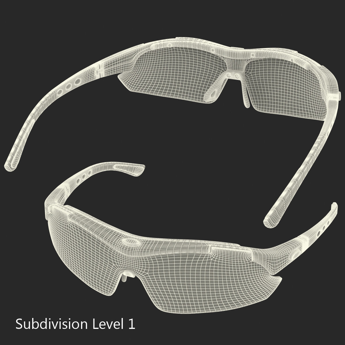 Sport Glasses Black 3D model_16