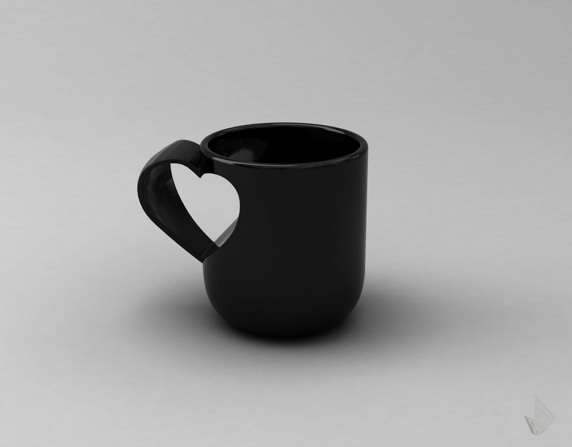 CUP---010 coffee mug with heart shape 3D print model_11
