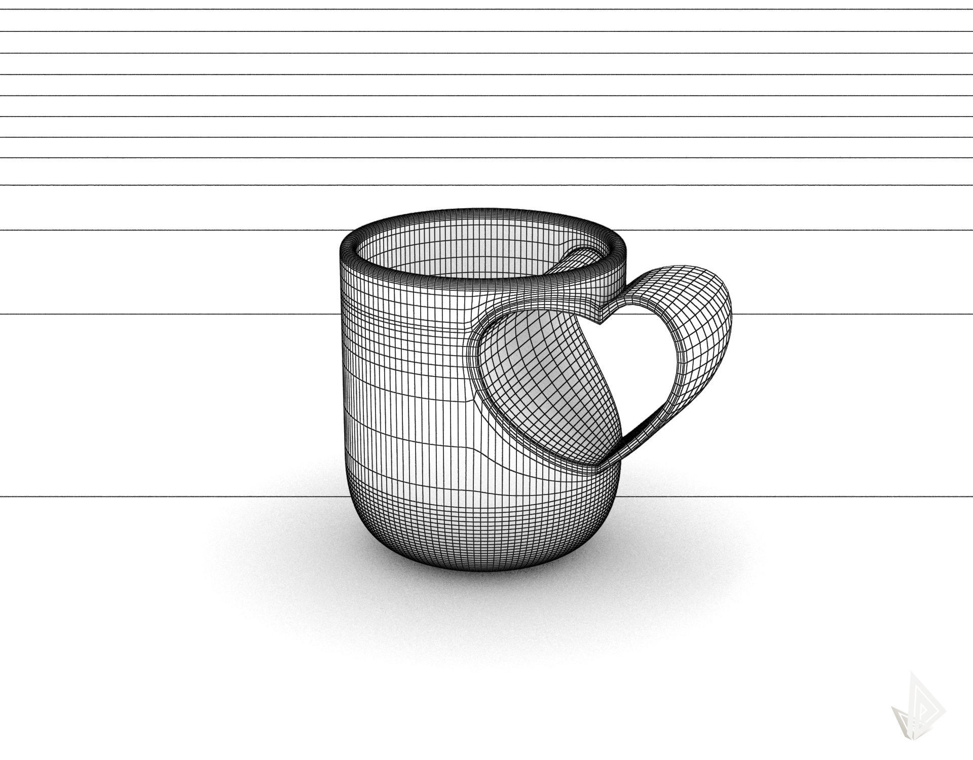 CUP---010 coffee mug with heart shape 3D print model_40