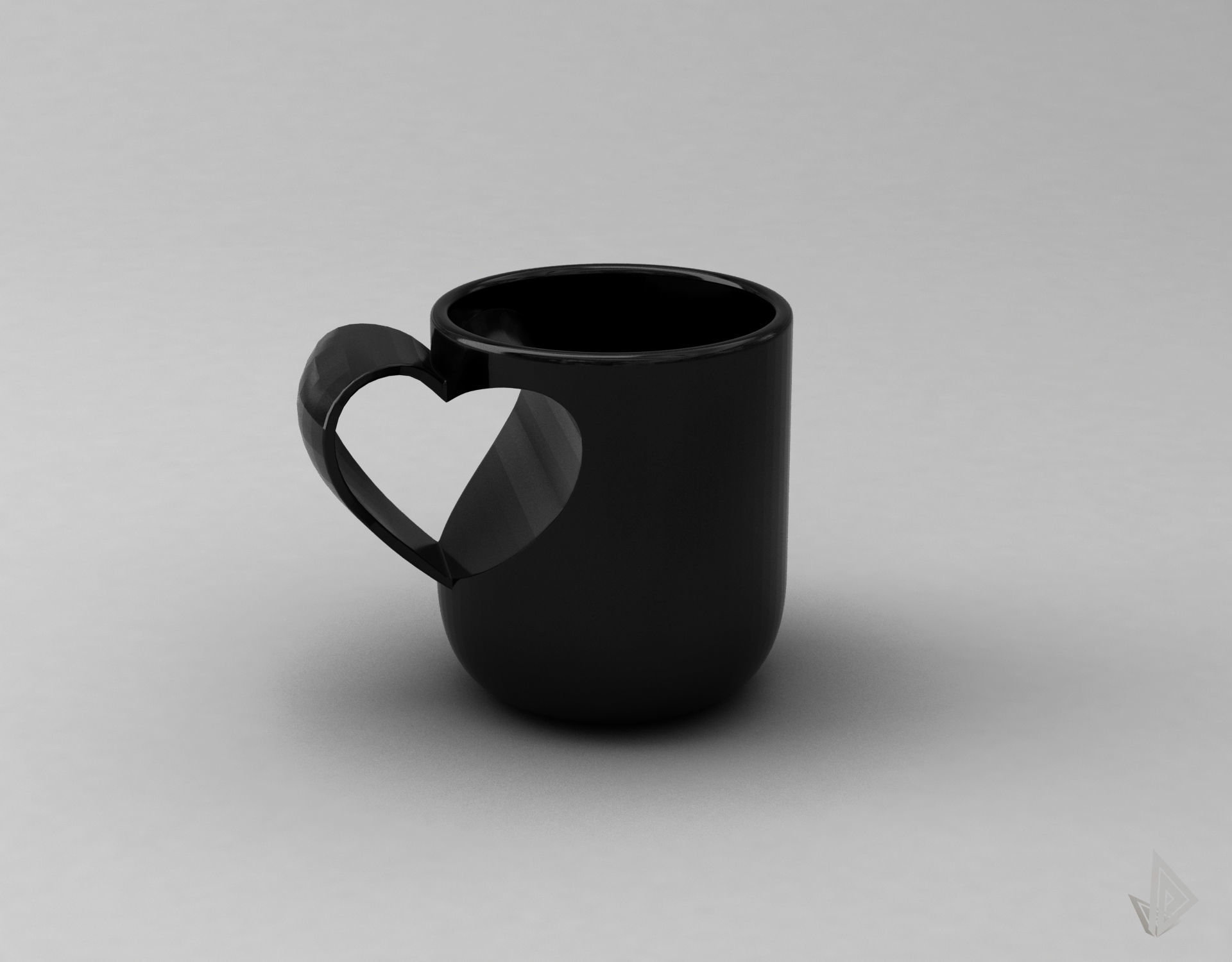 CUP---010 coffee mug with heart shape 3D print model_12