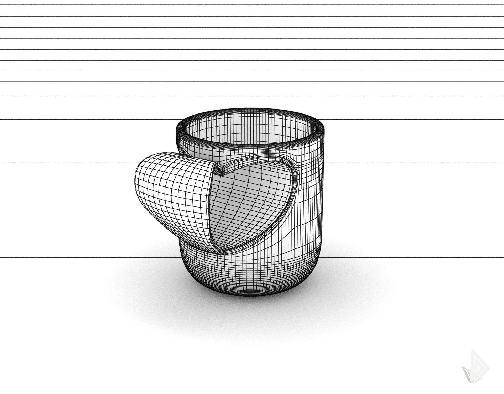 CUP---010 coffee mug with heart shape 3D print model_35