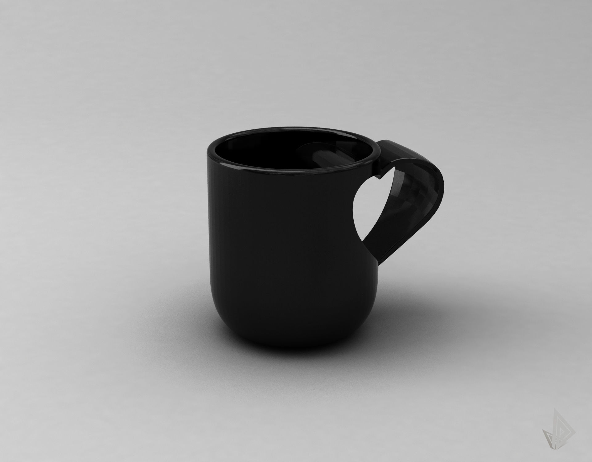 CUP---010 coffee mug with heart shape 3D print model_4