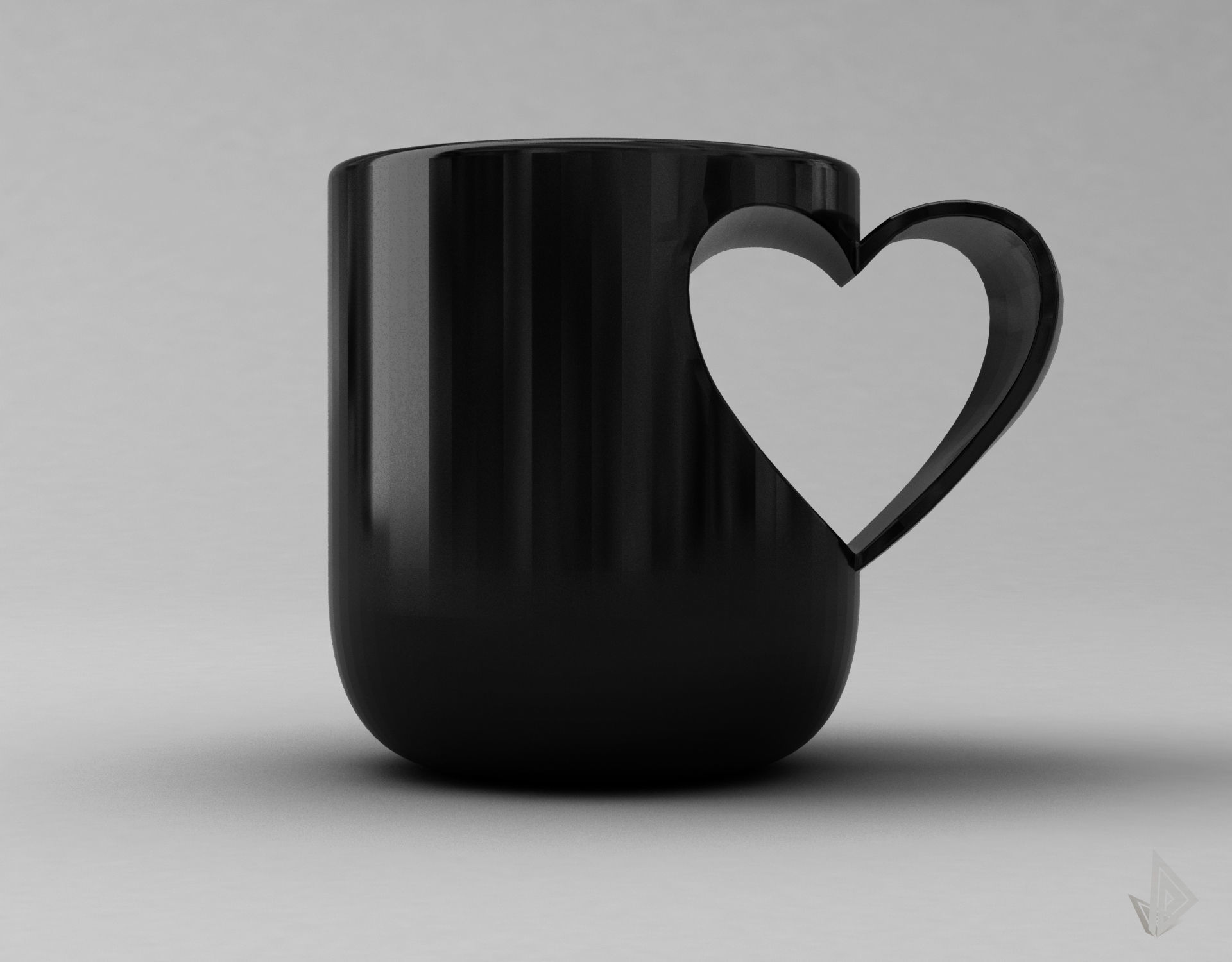 CUP---010 coffee mug with heart shape 3D print model_20