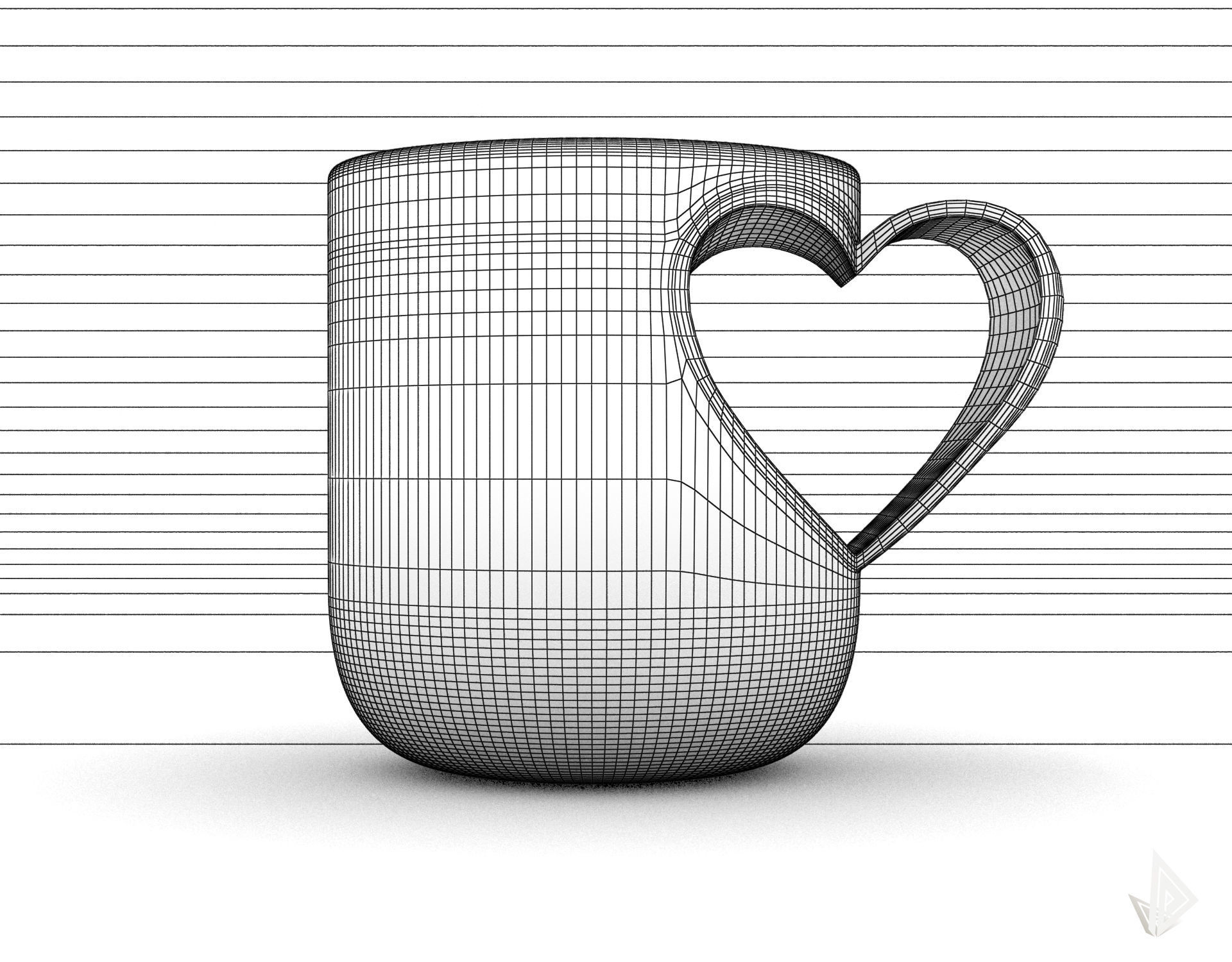CUP---010 coffee mug with heart shape 3D print model_41