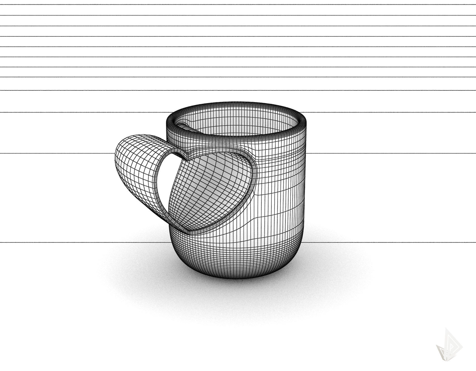 CUP---010 coffee mug with heart shape 3D print model_34