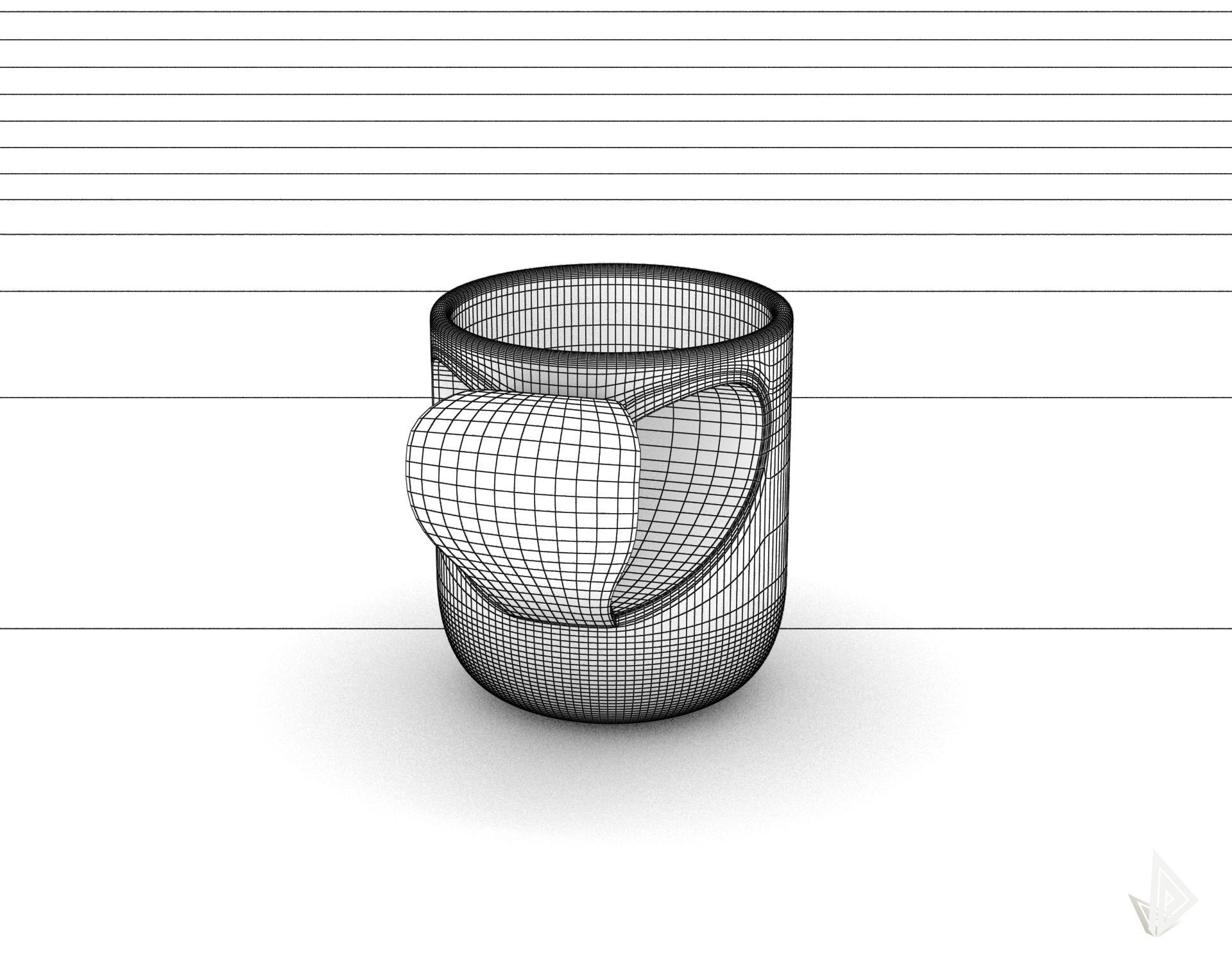 CUP---010 coffee mug with heart shape 3D print model_36