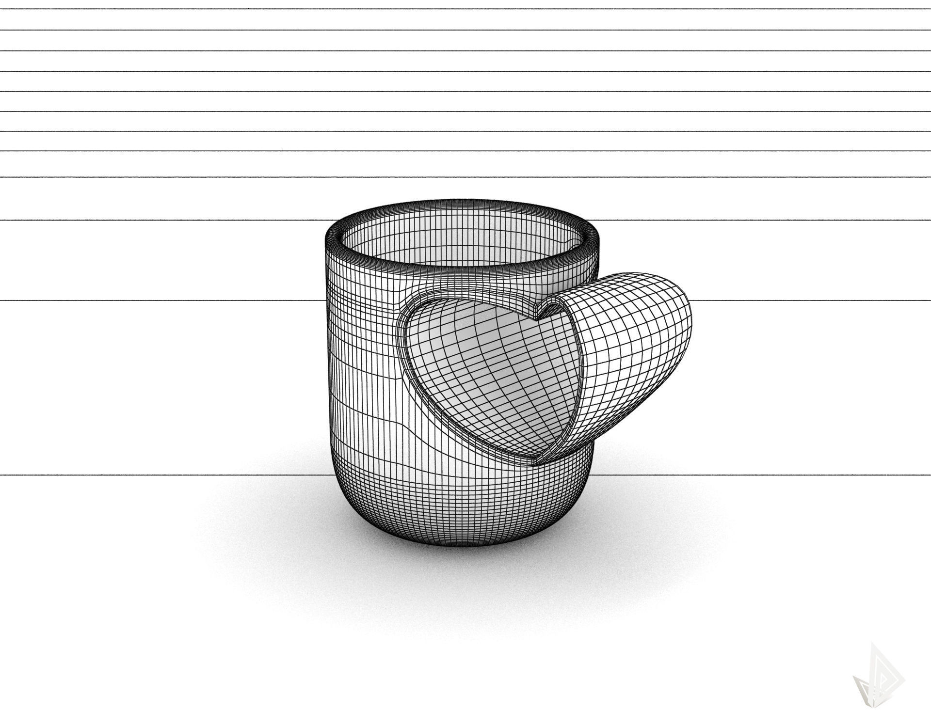 CUP---010 coffee mug with heart shape 3D print model_39