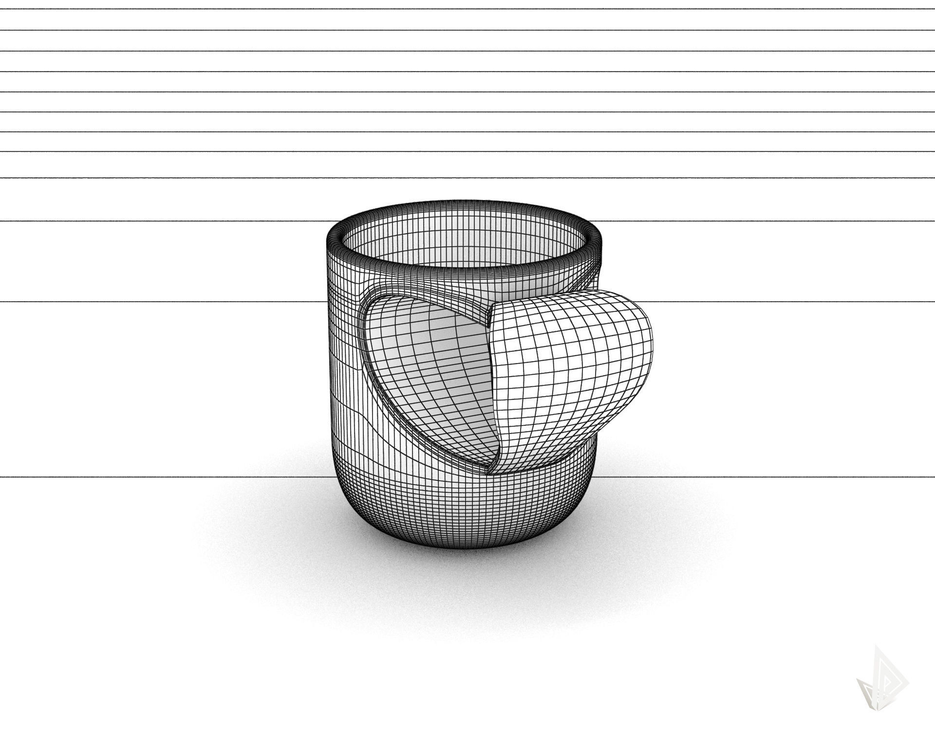 CUP---010 coffee mug with heart shape 3D print model_38
