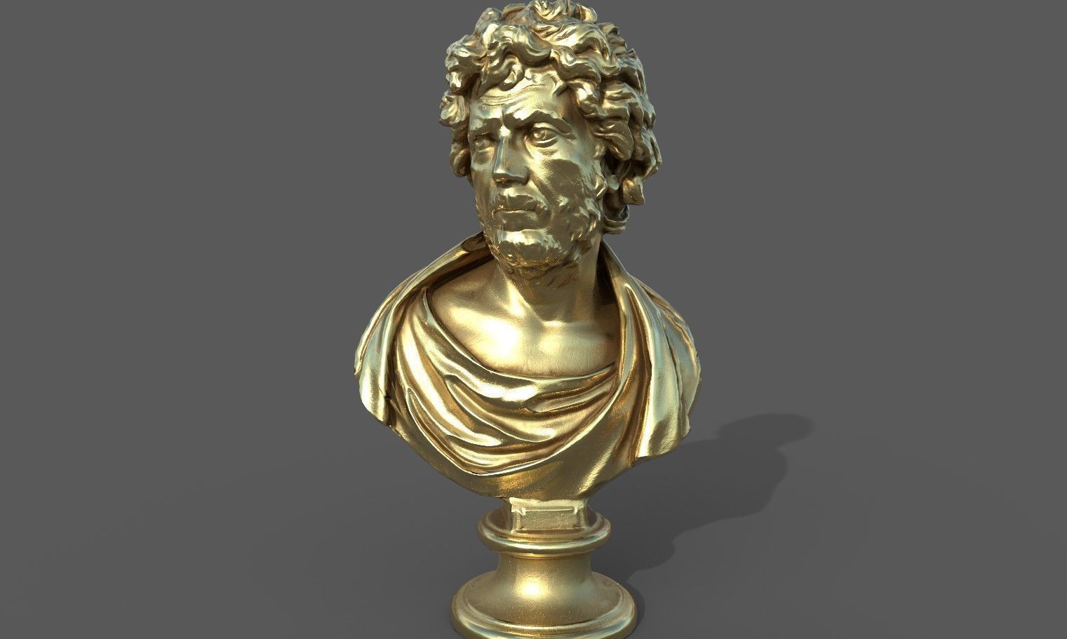 Male Bust  Low-poly 3D model_29