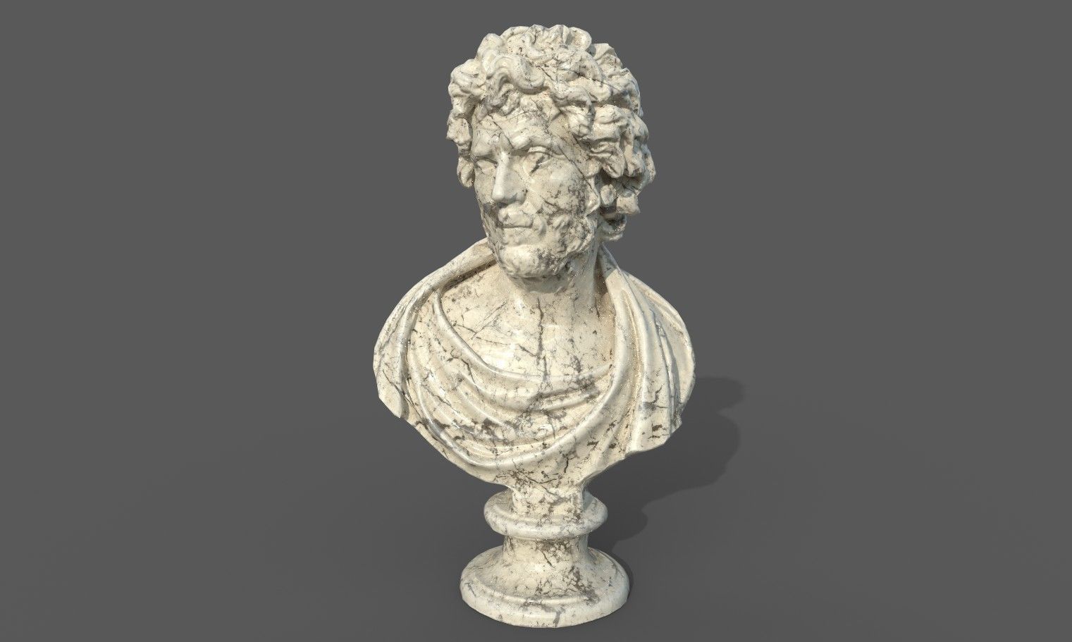 Male Bust  Low-poly 3D model_22