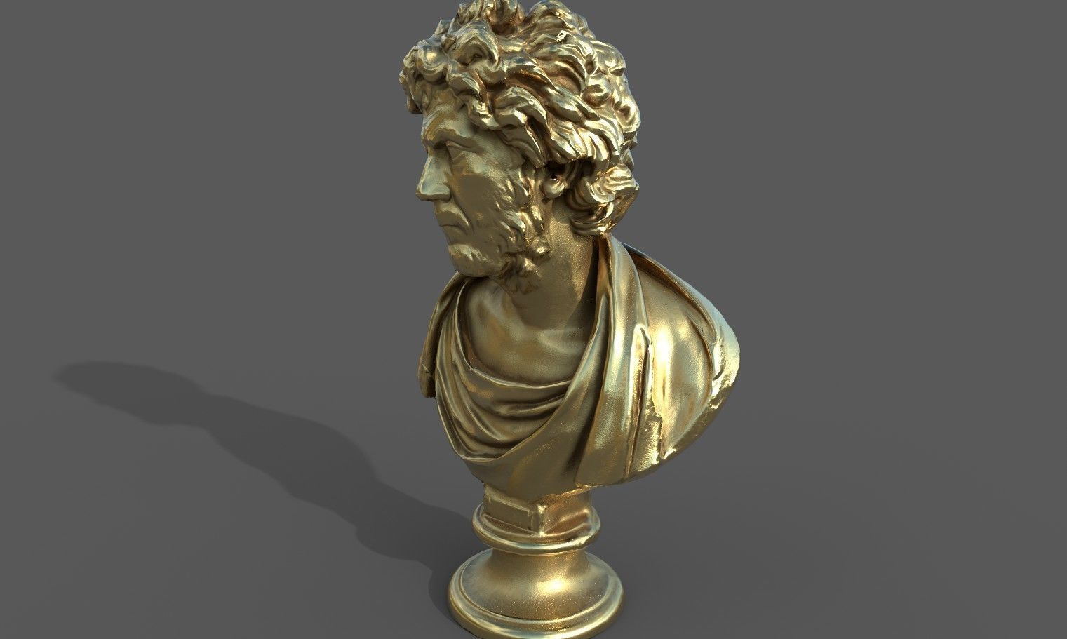 Male Bust  Low-poly 3D model_35