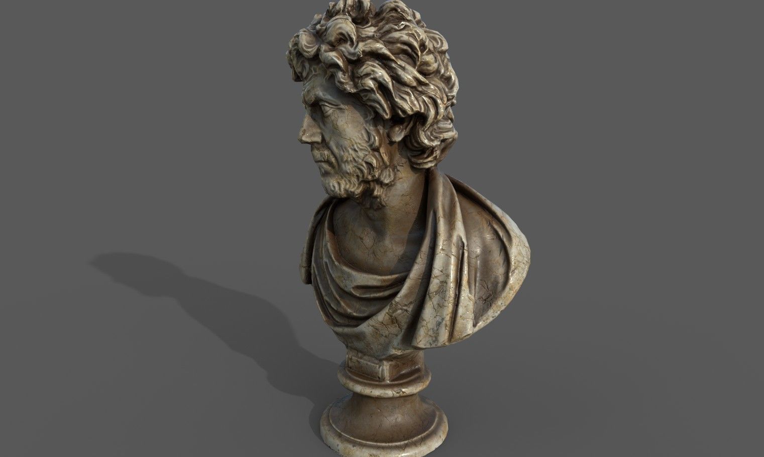 Male Bust  Low-poly 3D model_12