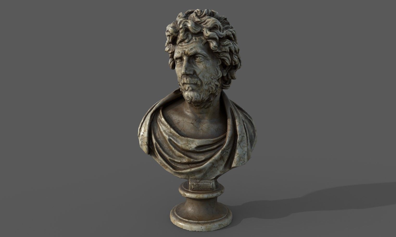 Male Bust  Low-poly 3D model_17