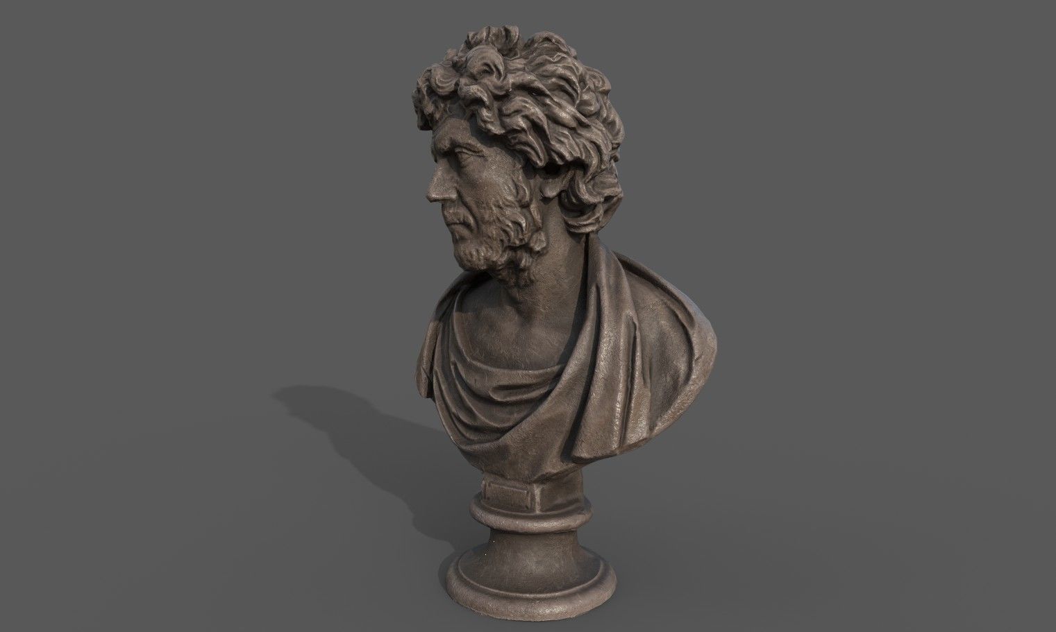 Male Bust  Low-poly 3D model_6