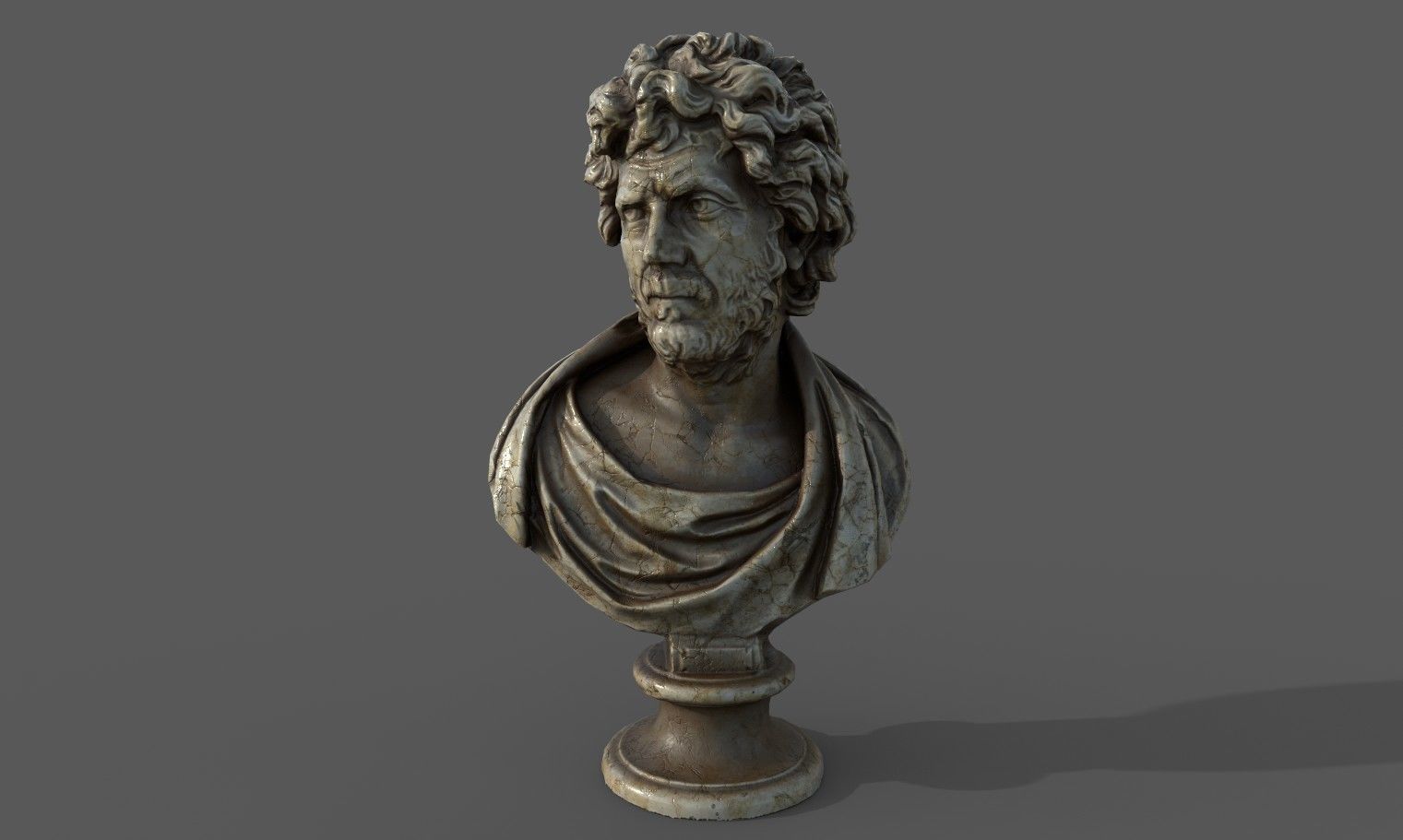 Male Bust  Low-poly 3D model_11