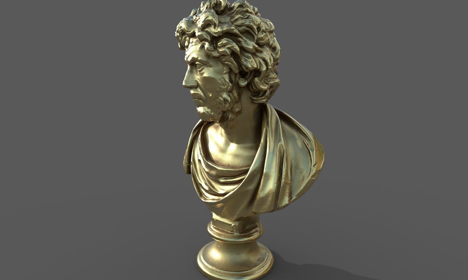 Male Bust  Low-poly 3D model_34