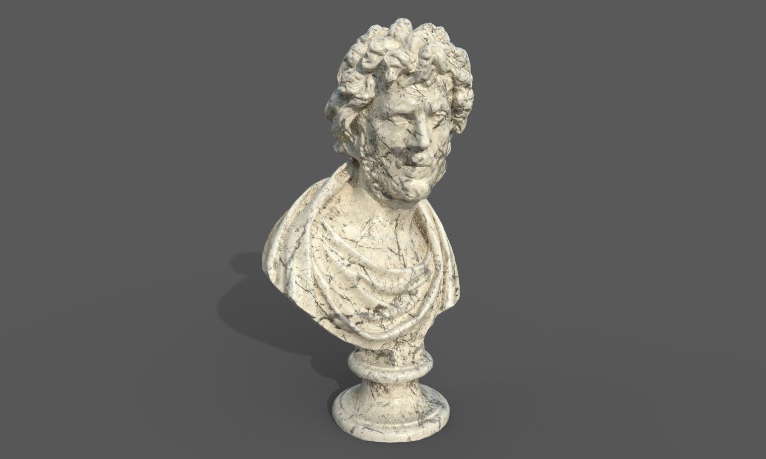 Male Bust  Low-poly 3D model_20