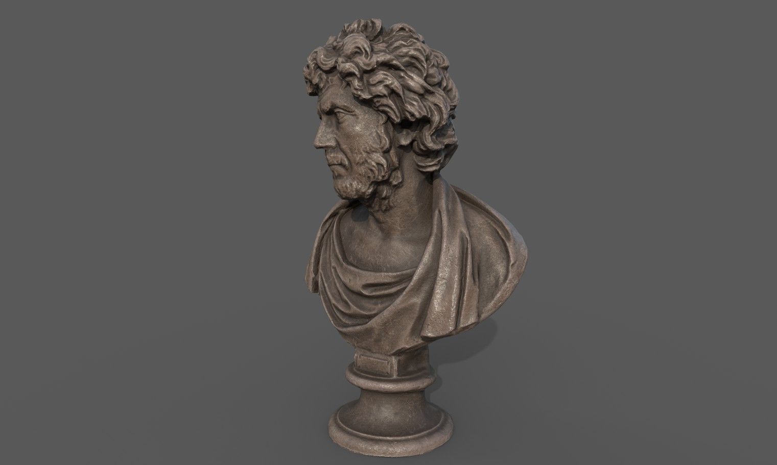 Male Bust  Low-poly 3D model_7