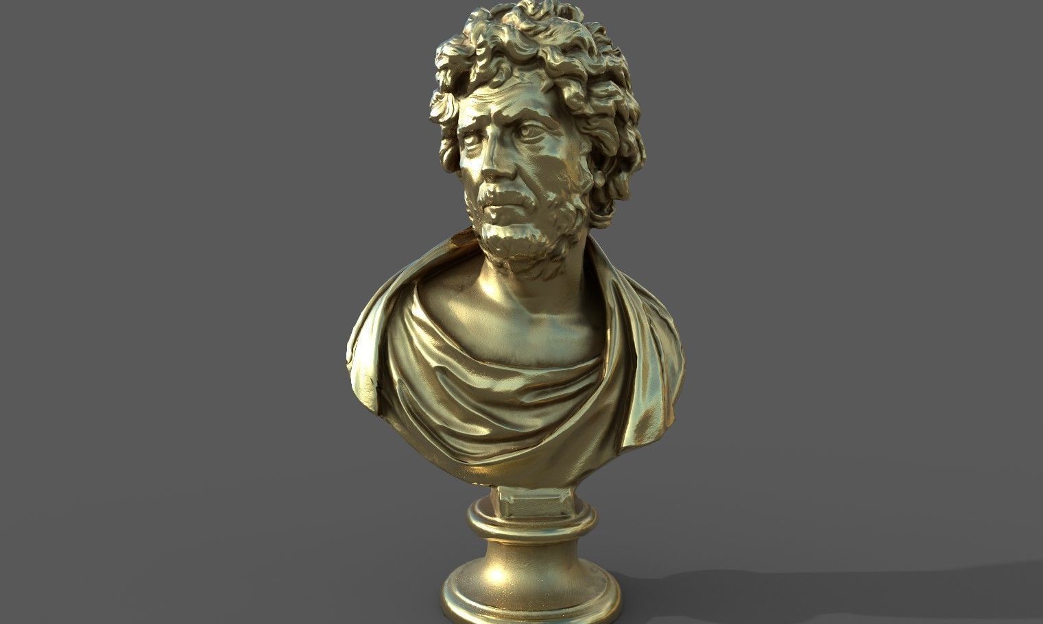 Male Bust  Low-poly 3D model_33