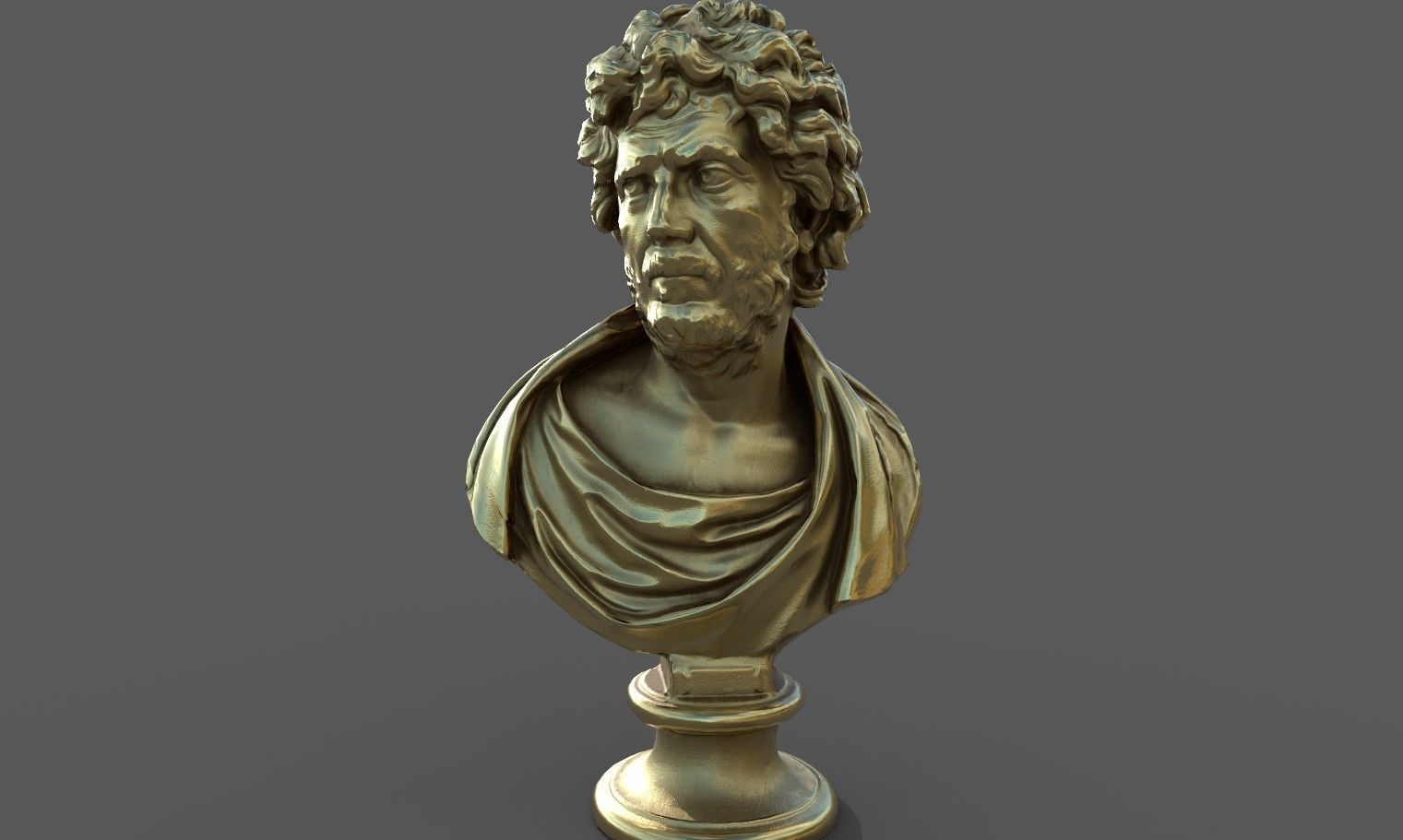 Male Bust  Low-poly 3D model_32