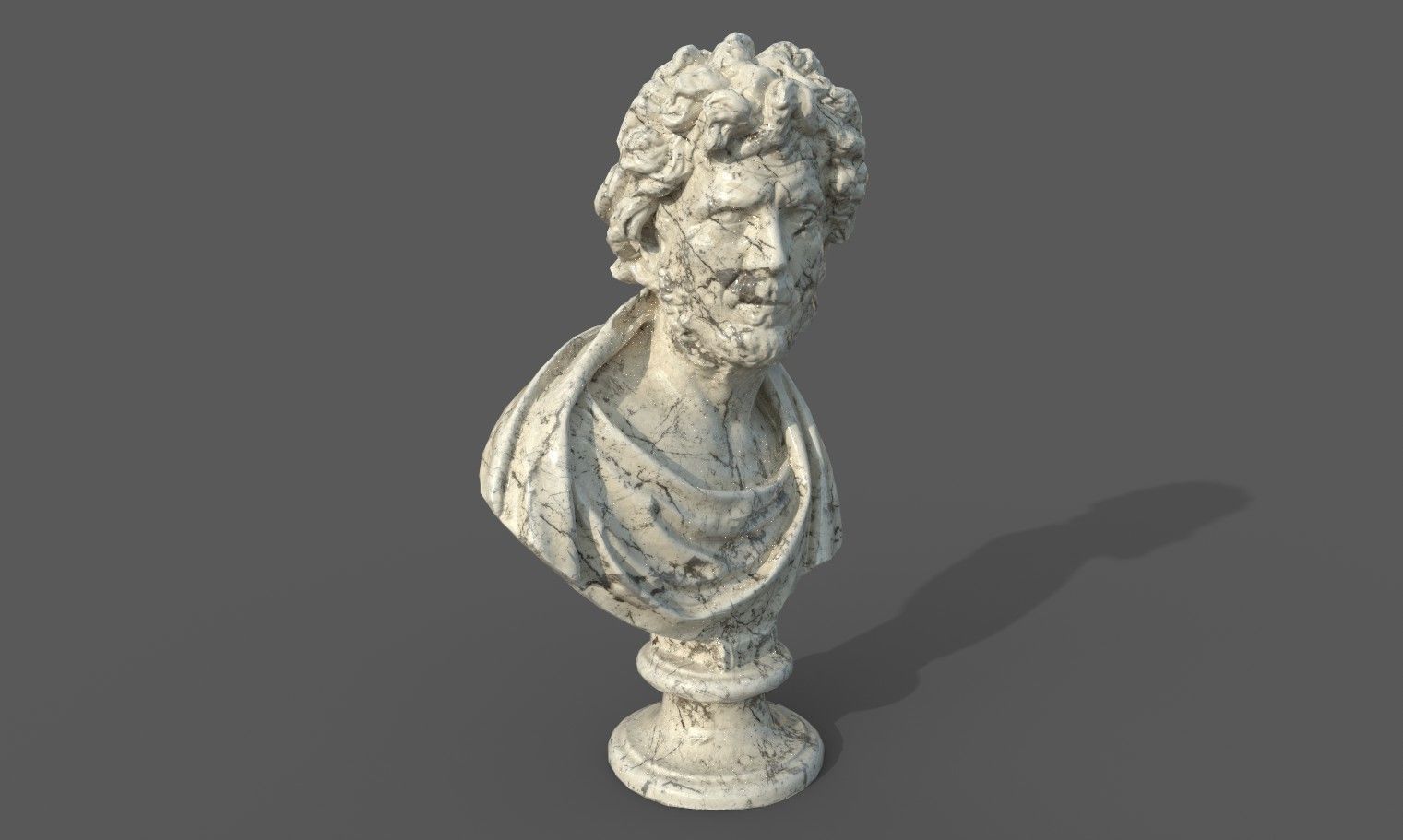 Male Bust  Low-poly 3D model_28