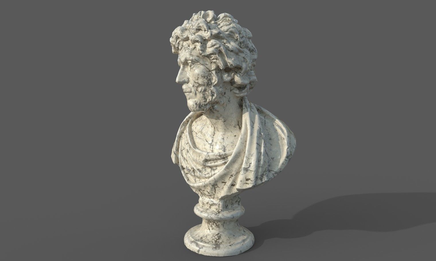 Male Bust  Low-poly 3D model_25