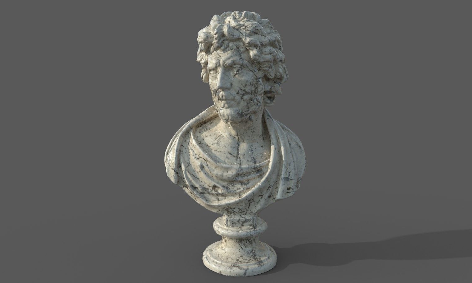 Male Bust  Low-poly 3D model_27