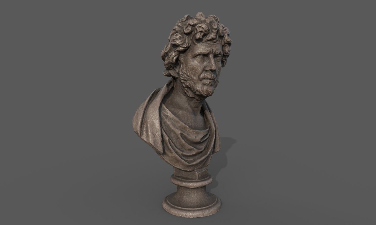 Male Bust  Low-poly 3D model_5