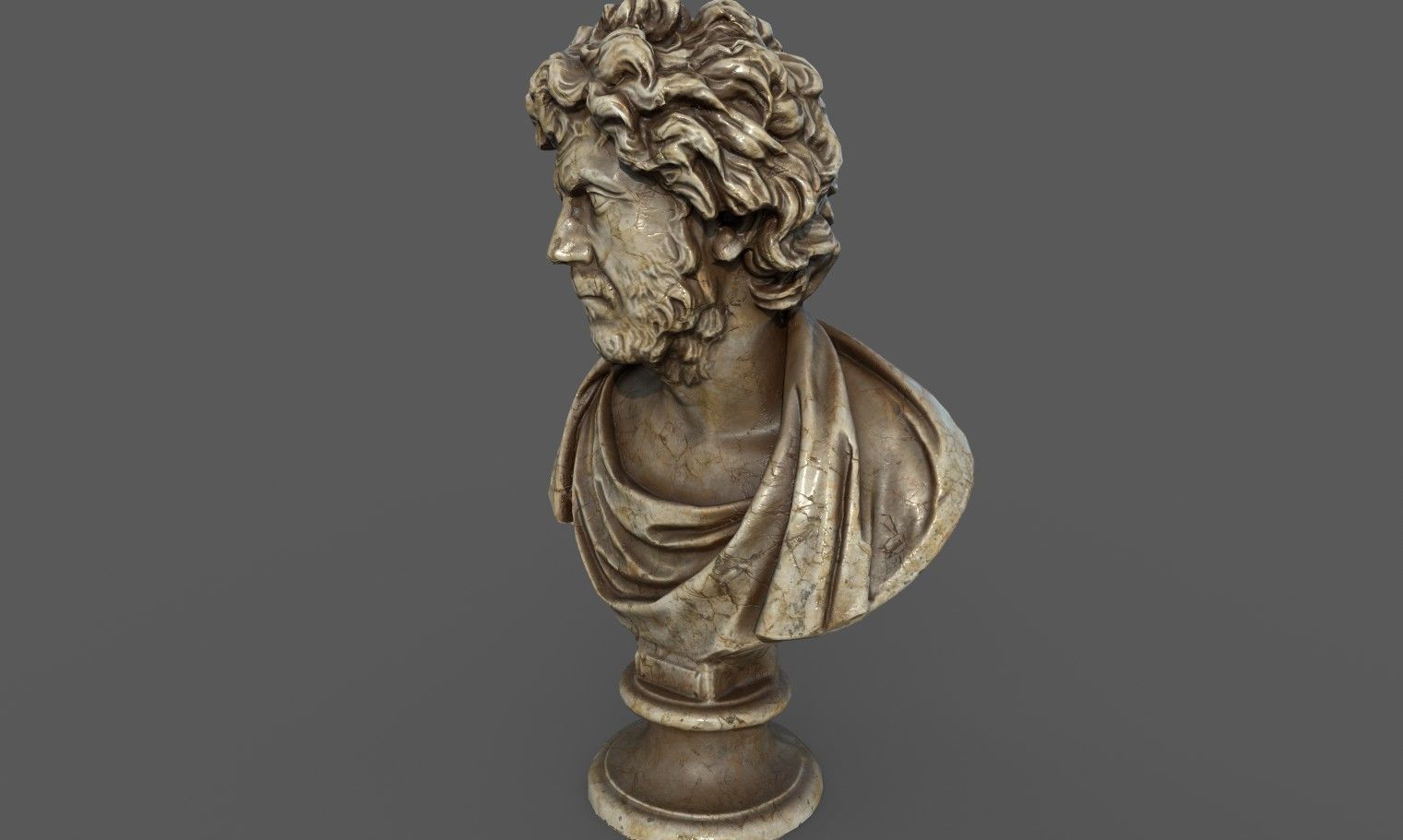 Male Bust  Low-poly 3D model_13