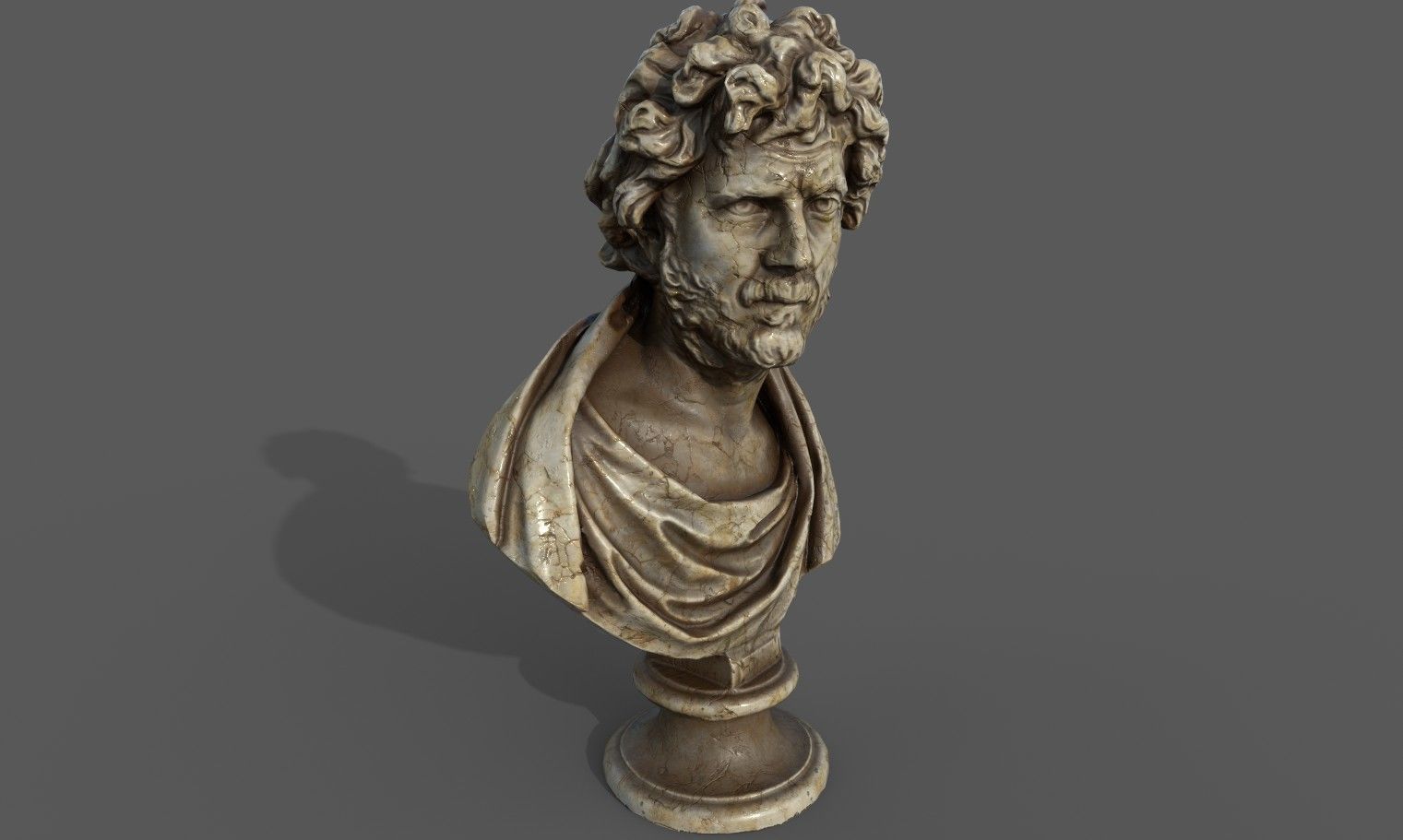 Male Bust  Low-poly 3D model_15