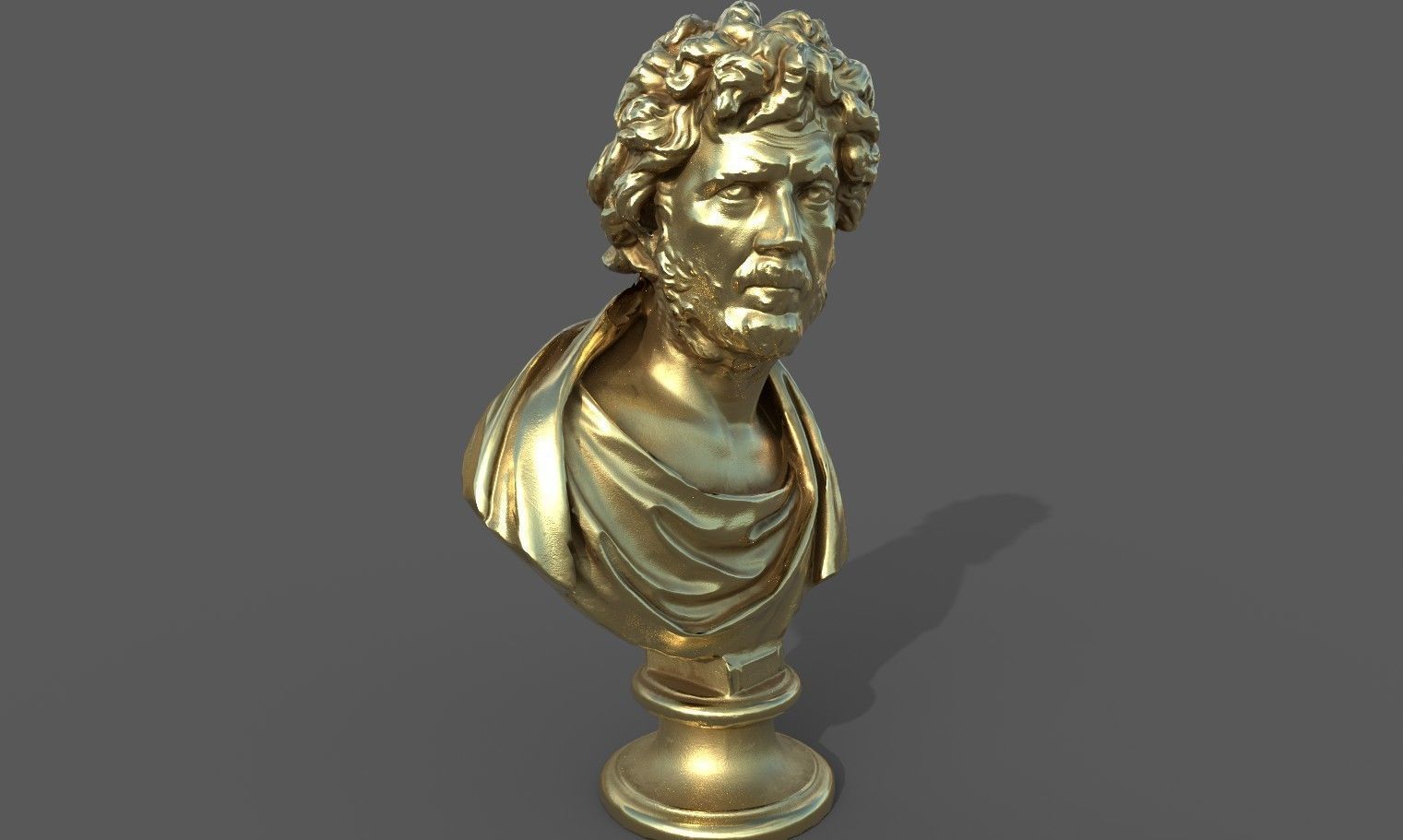 Male Bust  Low-poly 3D model_30