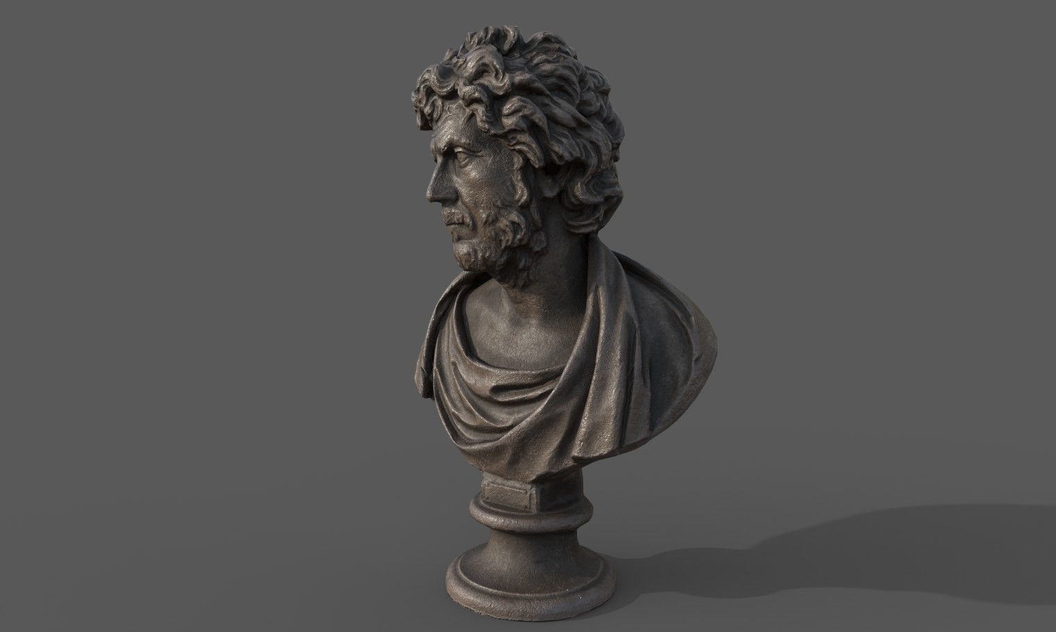 Male Bust  Low-poly 3D model_8