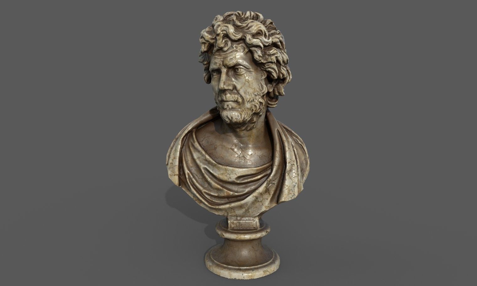 Male Bust  Low-poly 3D model_19