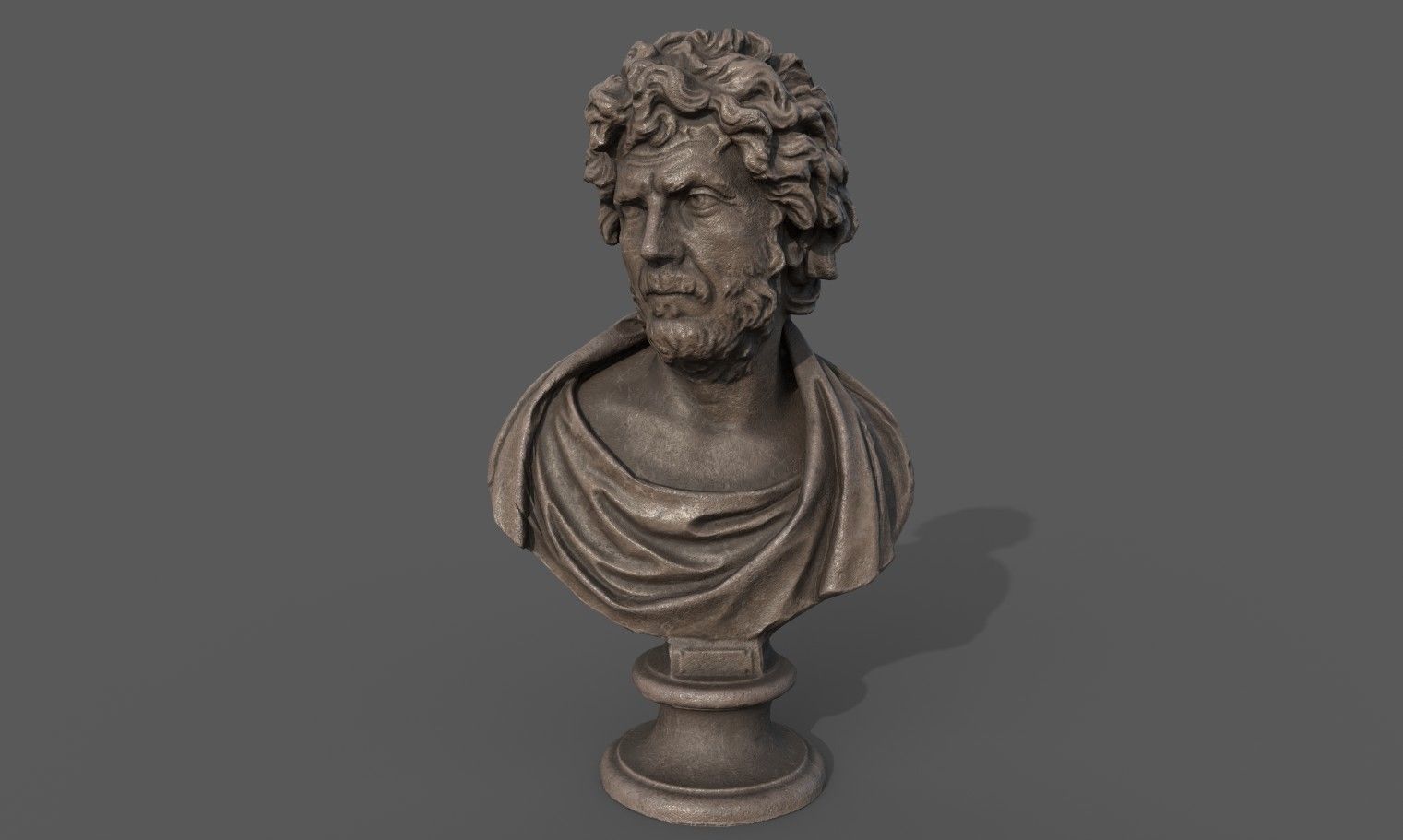 Male Bust  Low-poly 3D model_9