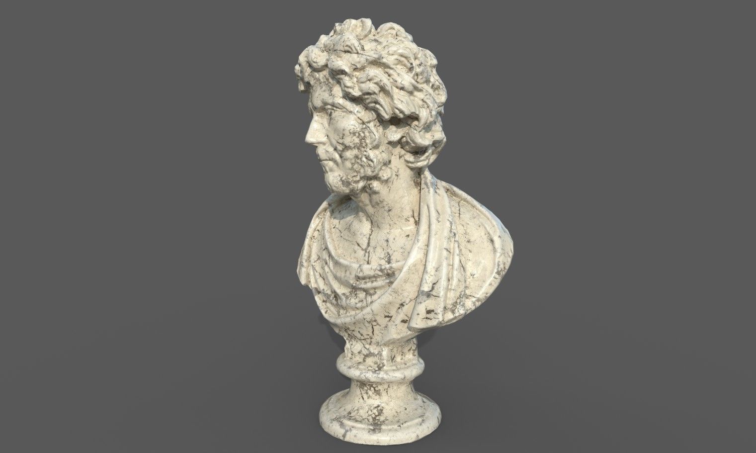 Male Bust  Low-poly 3D model_24