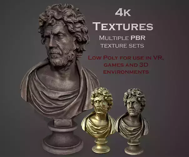 Male Bust  Low-poly 3D model