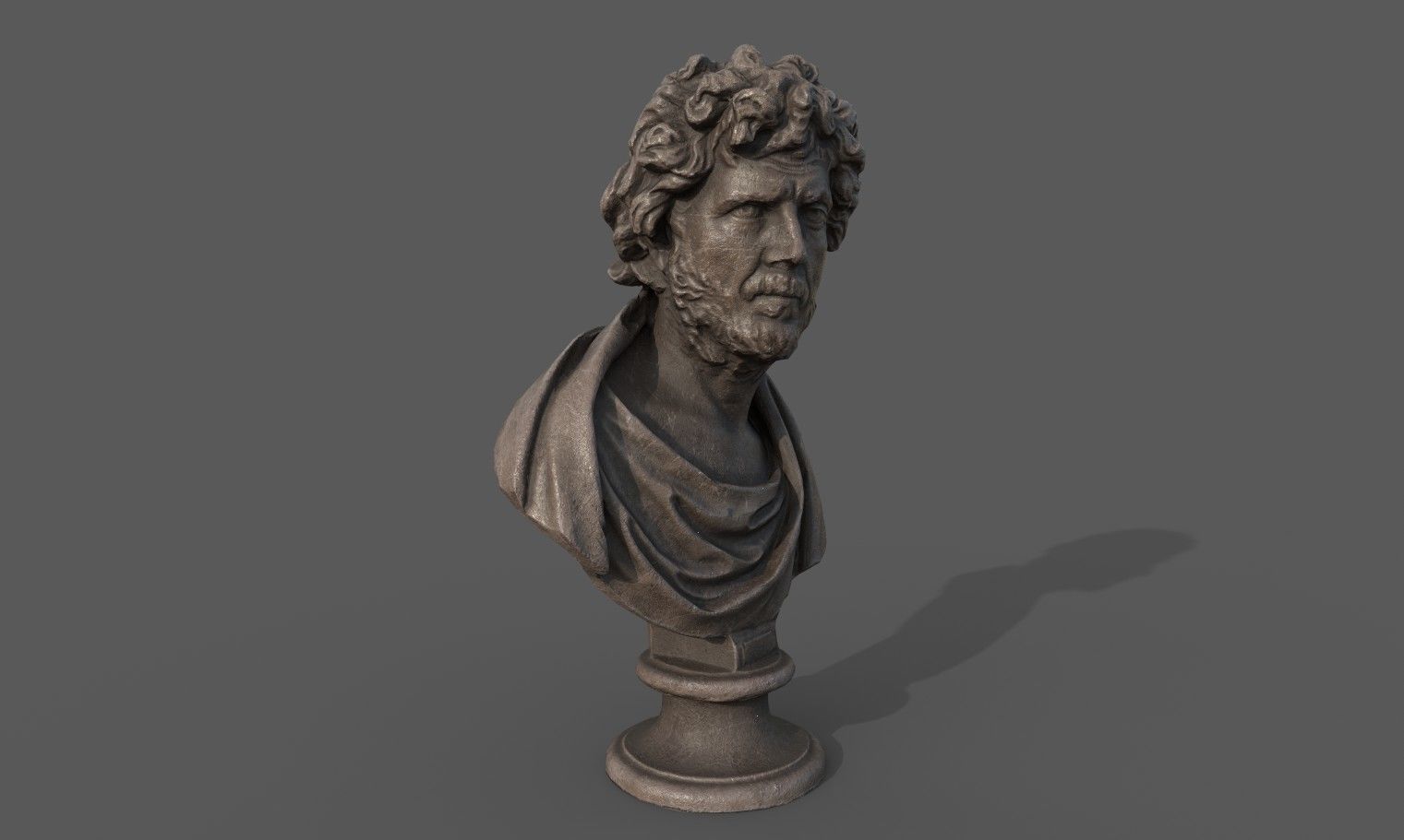 Male Bust  Low-poly 3D model_3